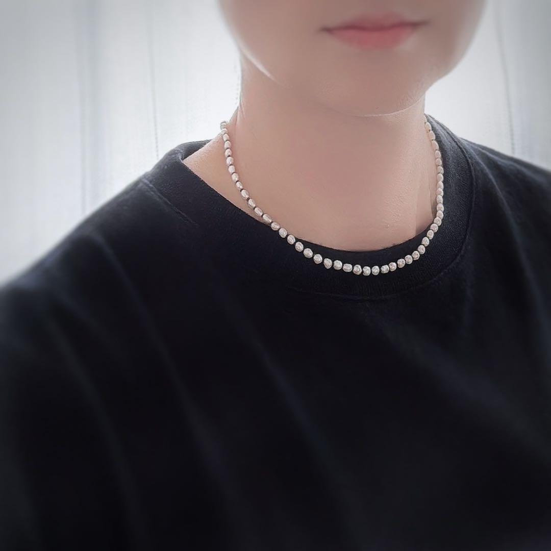 パールとアンティークビーズのネックレス