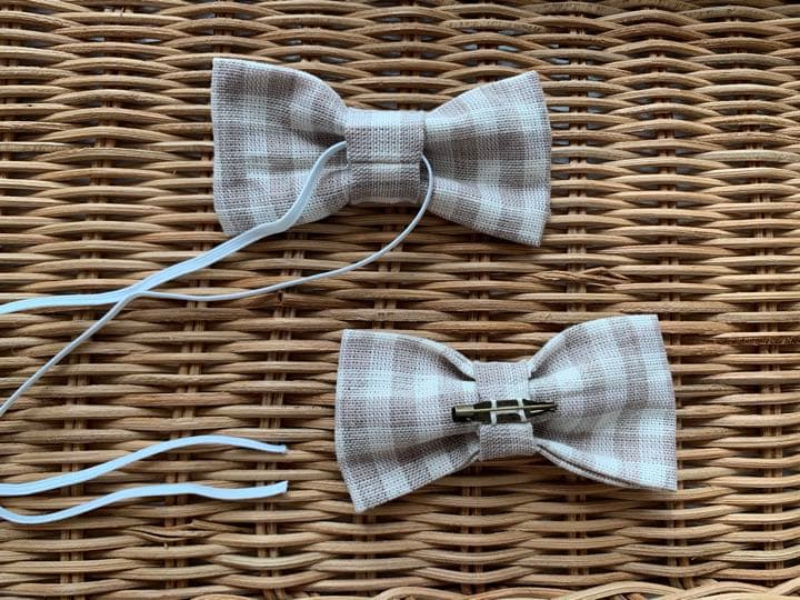 七五三や結婚式などに✳︎ハンドメイド✳︎蝶ネクタイ　ブラウンチェック