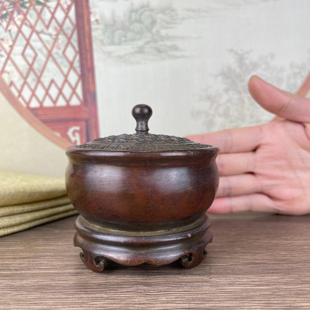 銅器 連体台座薫炉 香道具 茶台香炉 装飾品 工芸品 美術品 置物