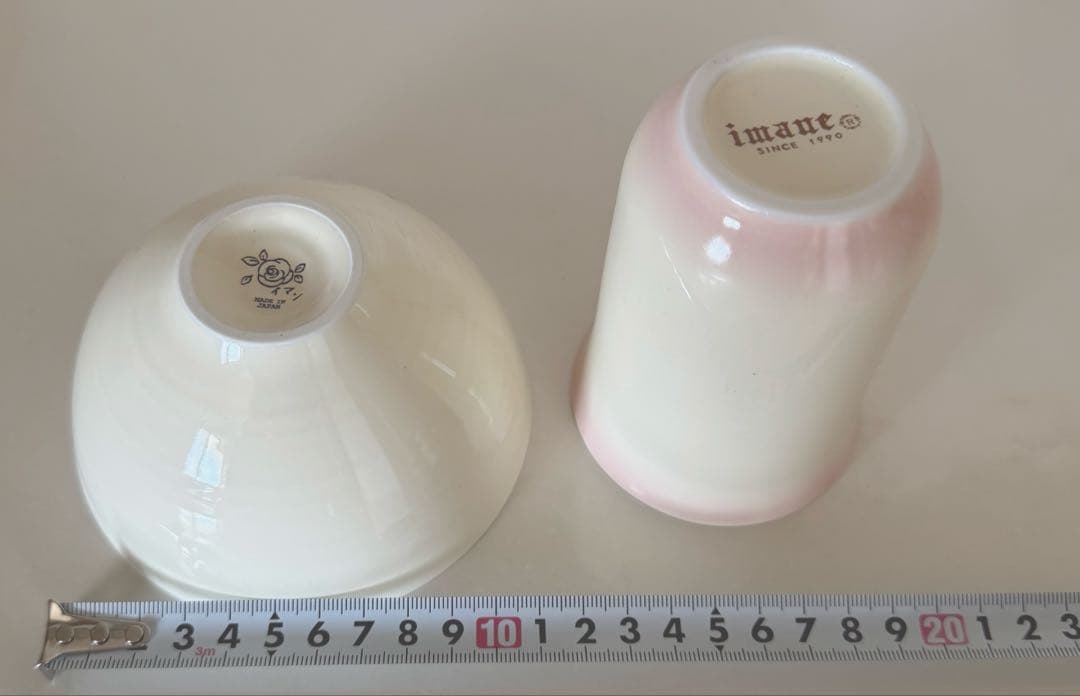 イマンダイアナローズ浪漫和陶器 お茶碗１個湯呑みタンブラー１個