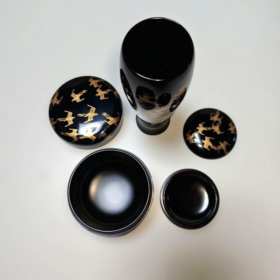 茶道具　輪島塗　千鳥蒔絵利休茶箱 　　　　　　　　　蒔絵師　今田北仙
