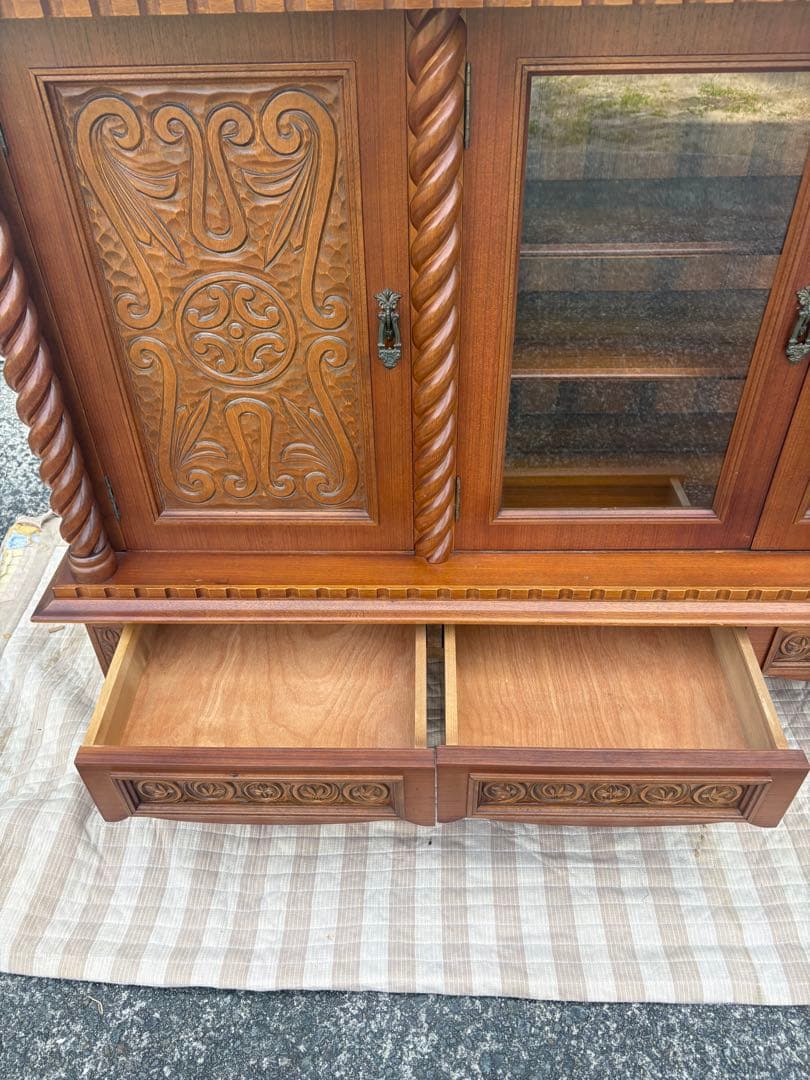 日家工芸 ヴィンテージ家具 木彫りキャビネット ヴィンテージ家具お好きな方必見
