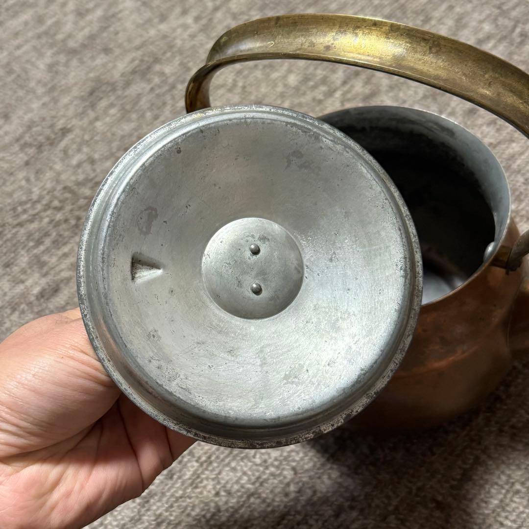 古い 銅製 やかん ヴィンテージ レトロ 銅瓶 鉄瓶 茶道具