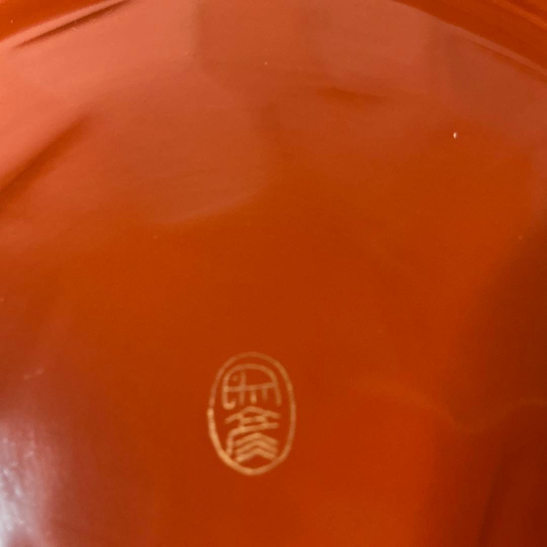 【最高級 京漆器】象彦 菓子器「朝陽」共箱付 直径22.5cm 金彩 朱塗