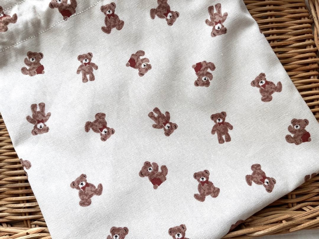 JIM✳︎ハンドメイド✳︎フタクマ生地　巾着　コップ袋などに♪