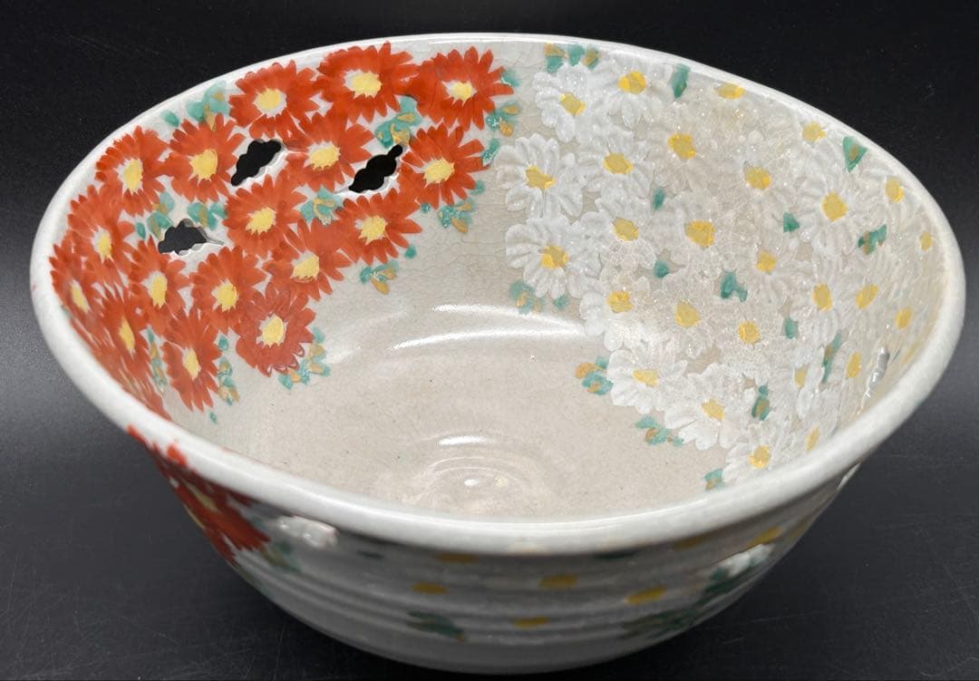 【希少】京焼　清水焼　雲楽窯　坂本沙智栄　菓子鉢　茶道具　花柄