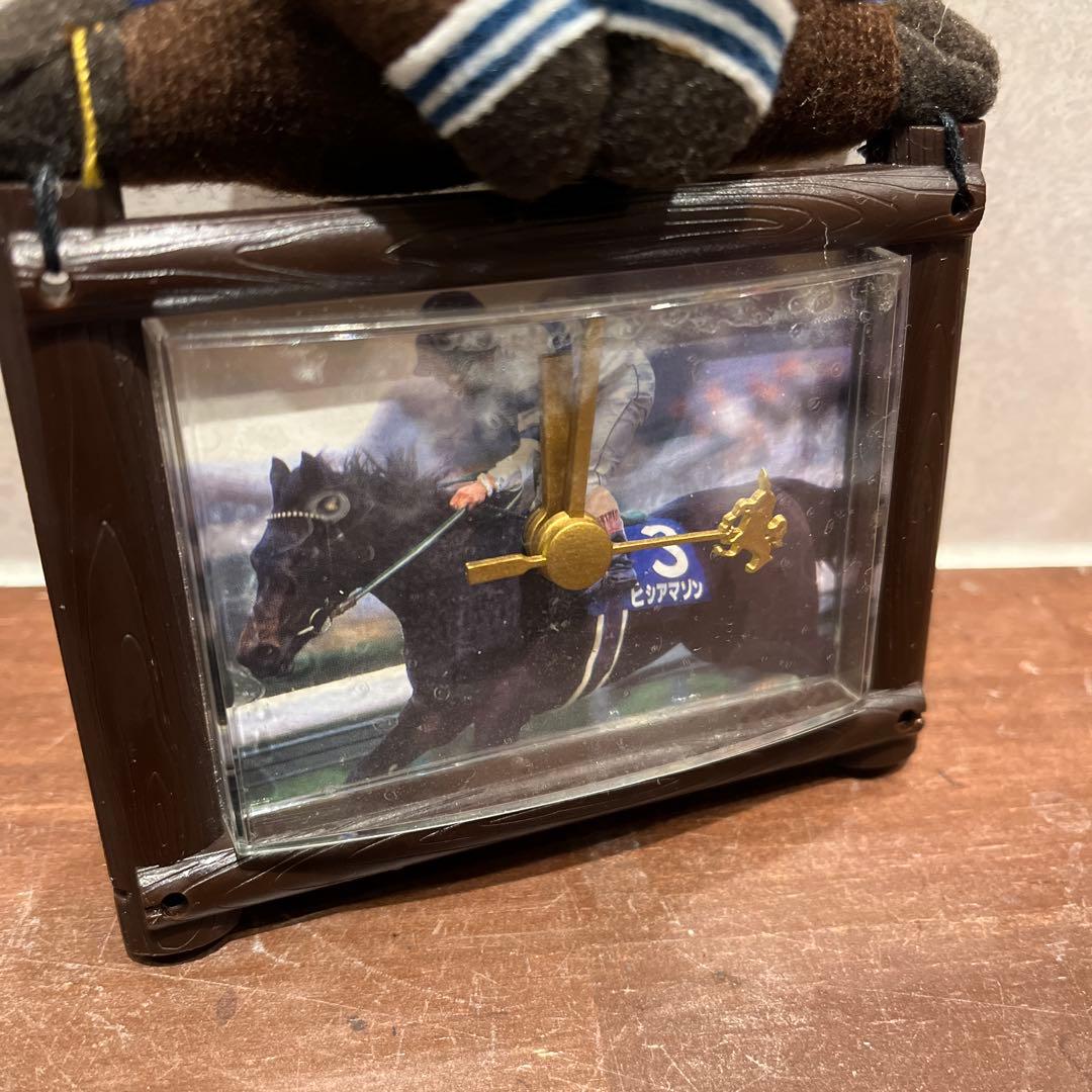 SUPERHORSE チャーミングホースクロック ヒシアマゾン 競馬 時計 置物