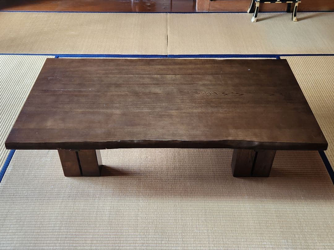 【希少】Karimoku　カリモク家具　一枚板　廃盤　栓座卓　150cm幅