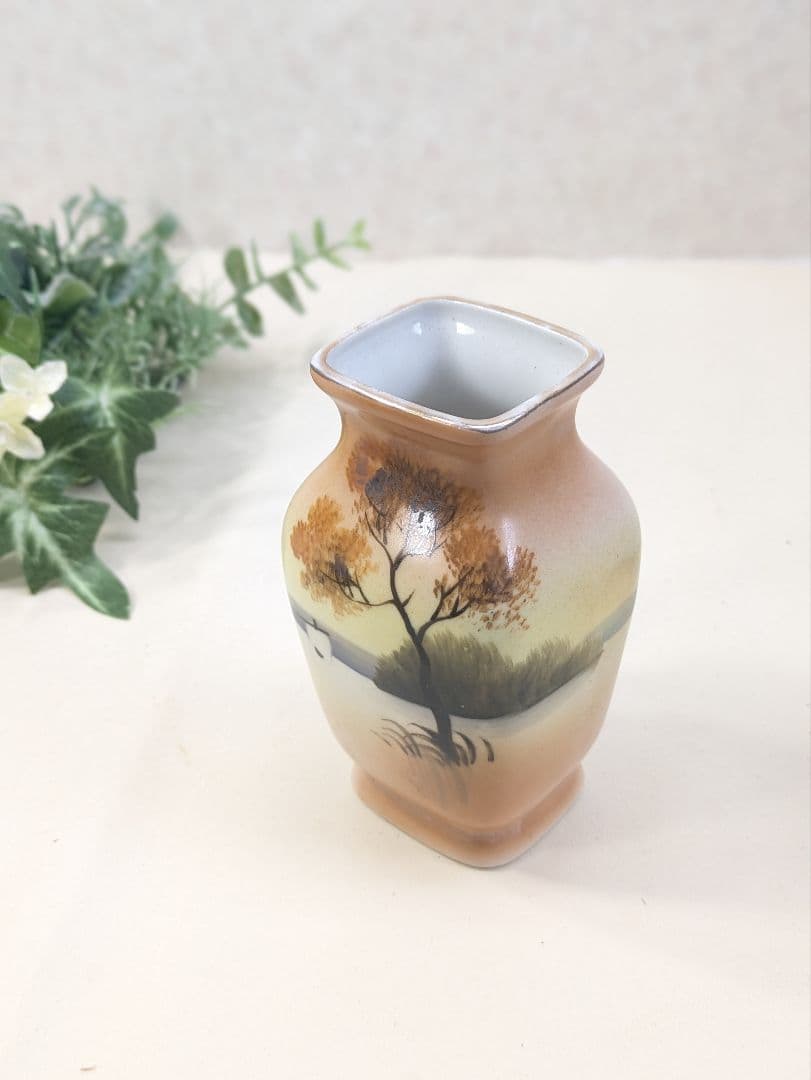 里帰りアンティーク オールドノリタケ 花瓶 ハンドペイント
