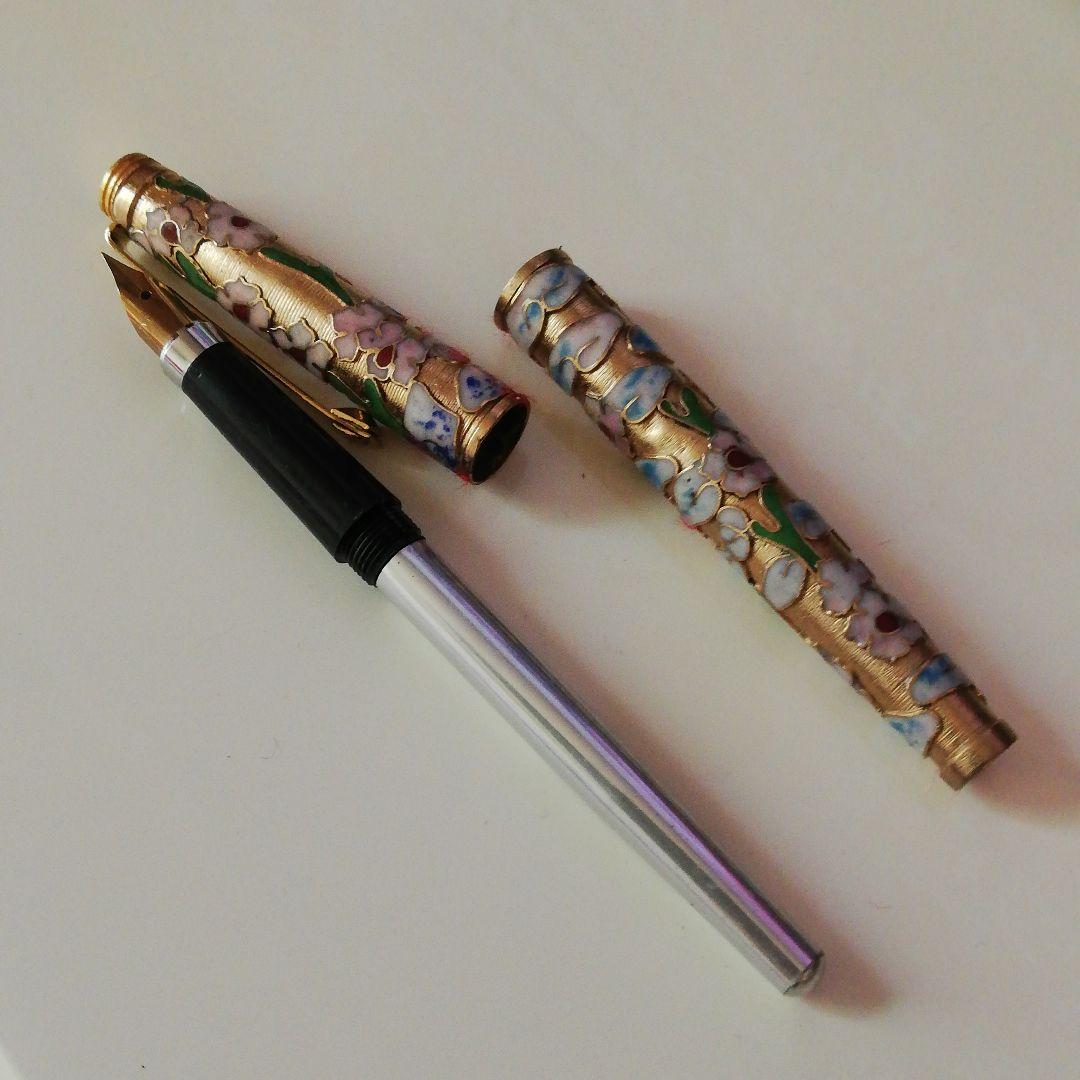 七宝燒钛金万年筆
