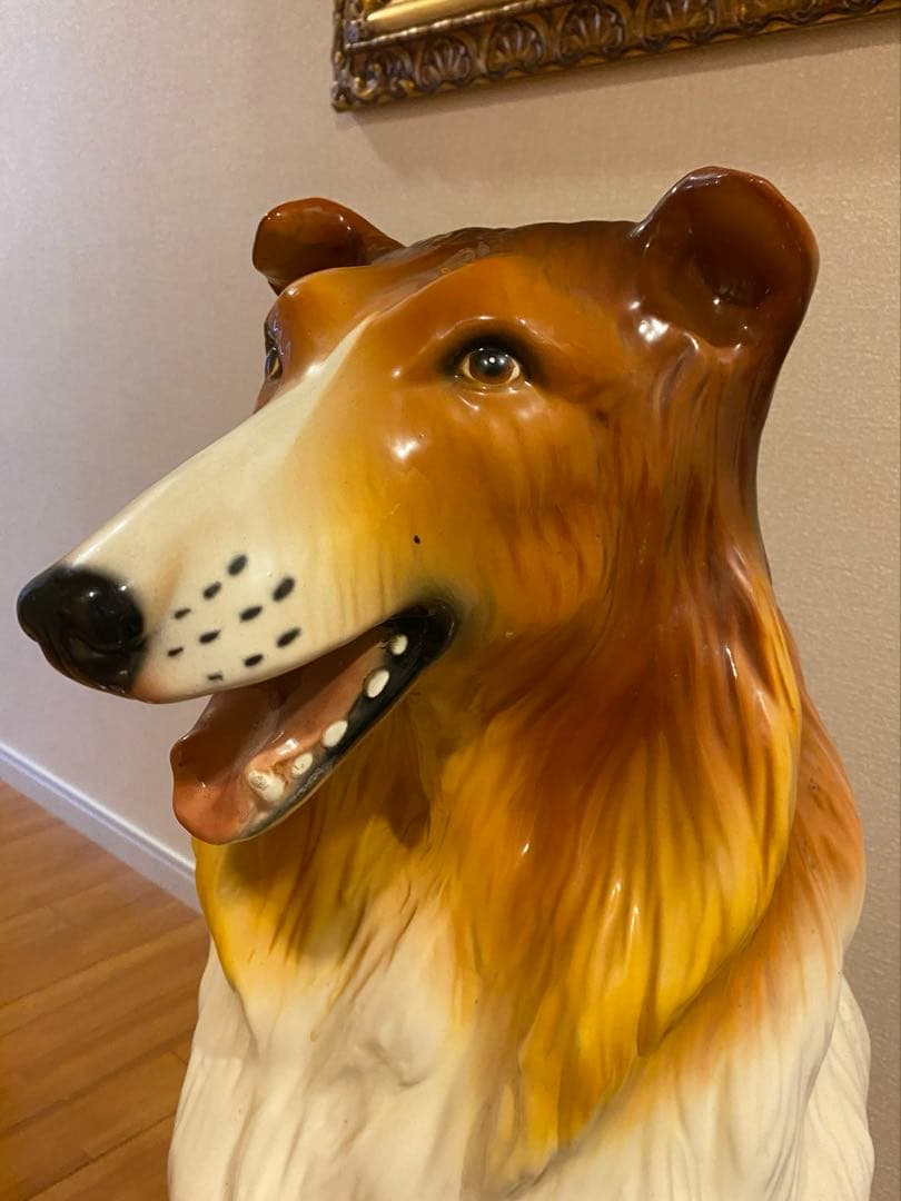 【美品】犬の置物　陶器製 コリー