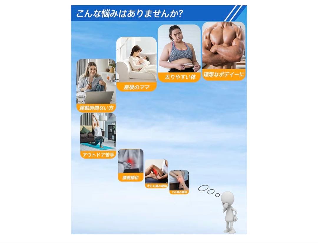 EMS腹筋ベルト‼️ フィットレスベルト2個セット ジェルシート不要 8 モード