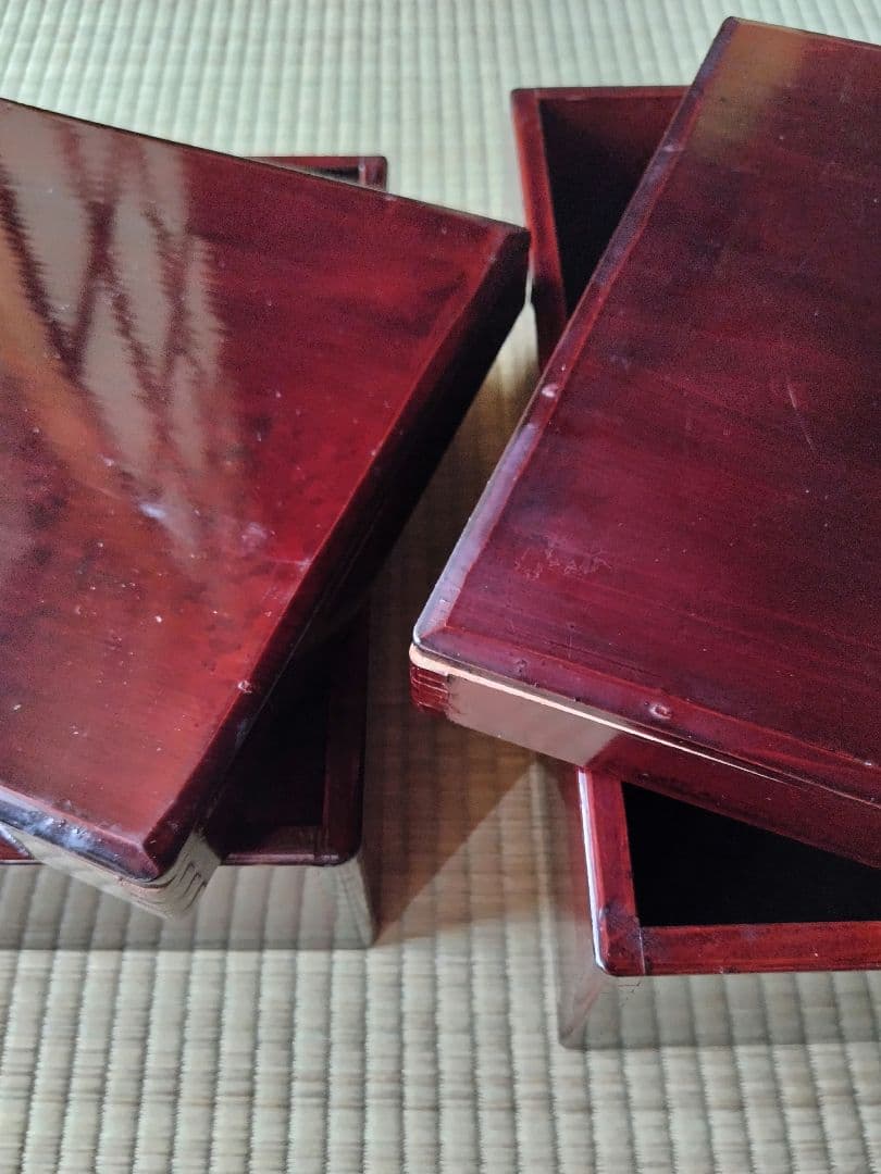 伝統漆器　木箱　道具箱　文箱　入れ子式　　大中2個