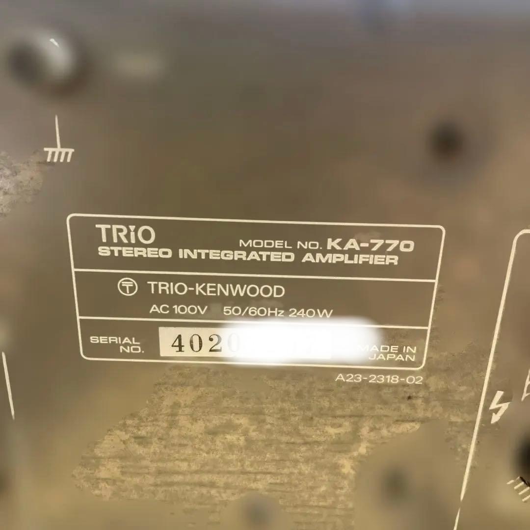 アンプ TRIO STEREO INTEGRATED AMPLIFIER KA-770