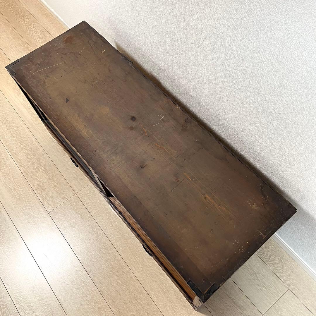 (な03)古家具 桐ローボード テレビ台 和箪笥 魚金具 時代家具 和家具