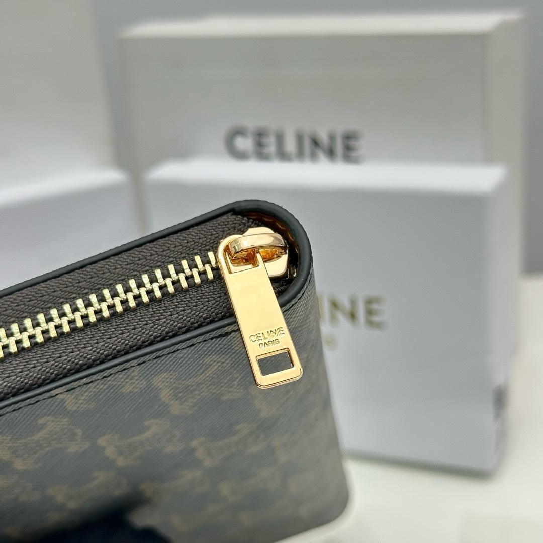 CELINE ダークブラウン 長財布
