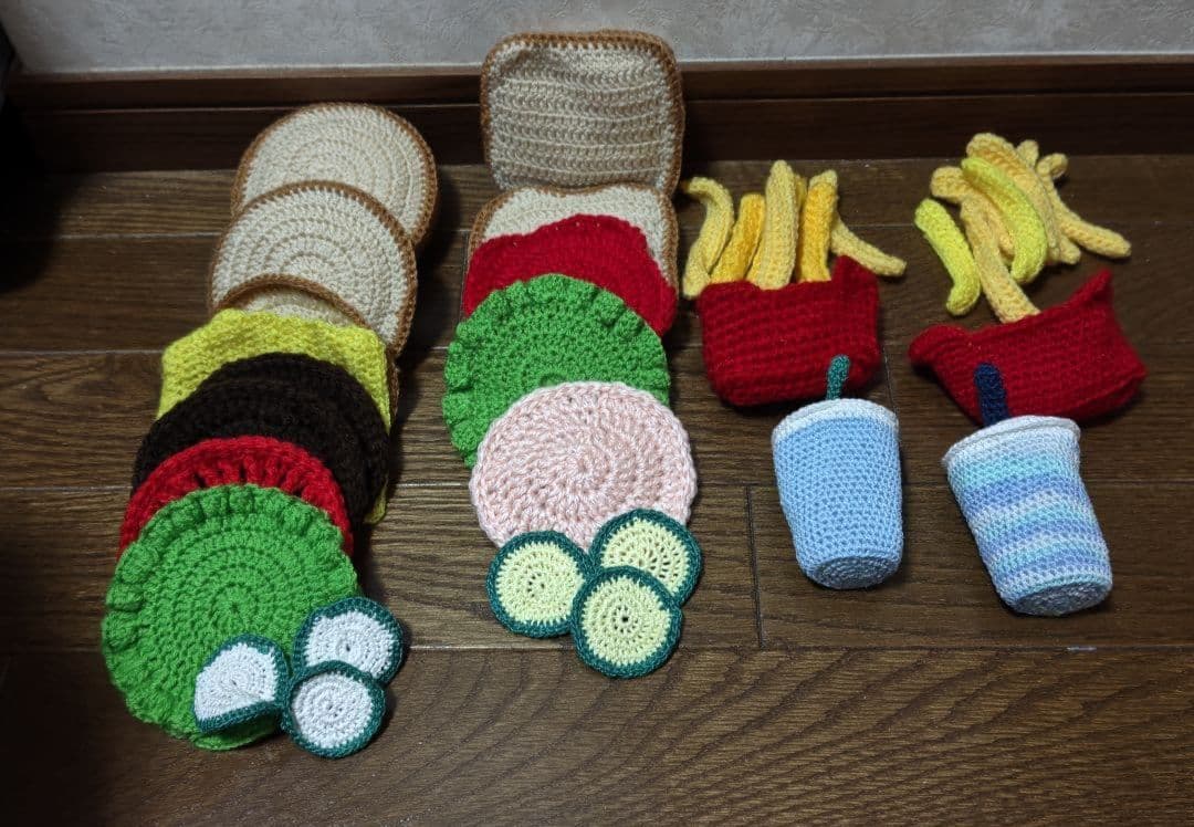 あみぐるみ あみぐるみ食べものセット かぎ針編み ハンドメイド