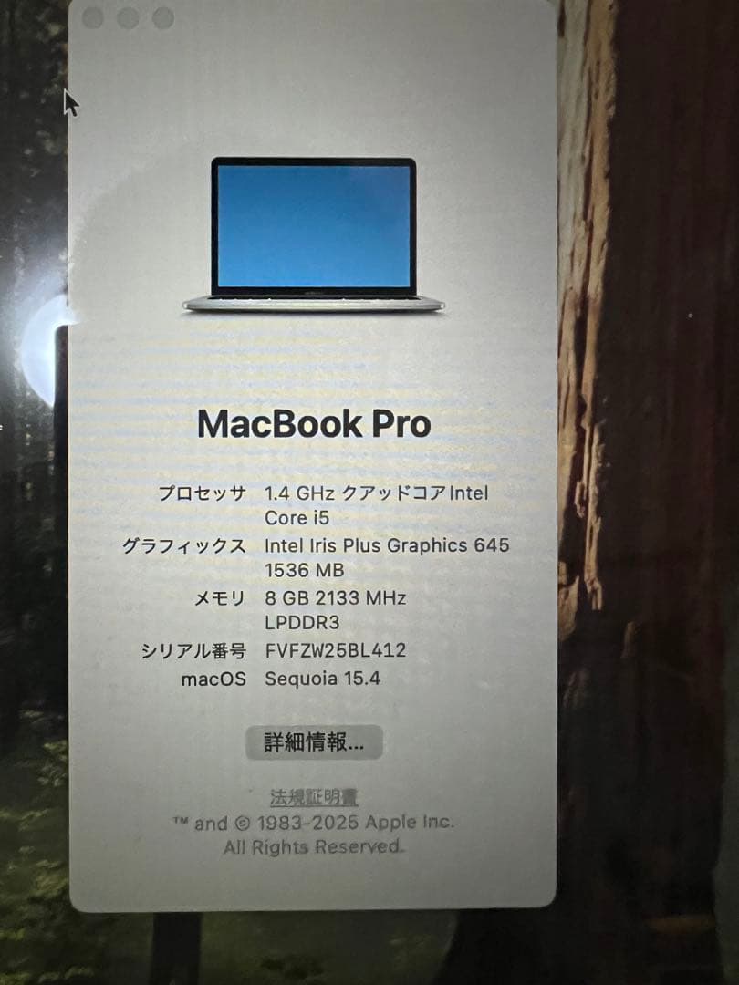 MacBook Pro 2019 Core i5 8Gb 250Gb 13インチ