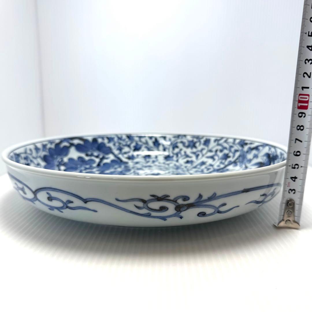 有田焼 古伊万里 染付 青花 飾皿 蛸唐草 里唐草 古美術 ドラ鉢 大皿