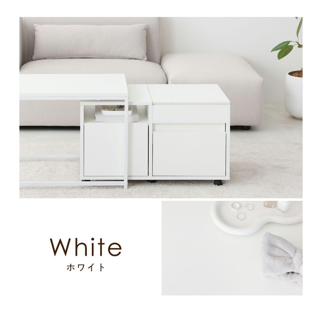 ロードレッサー収納 ドレッサーデスク ロータイプテーブル ホワイト 机 白