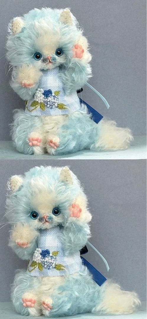 青花仔猫 海外作家様 ハンドメイド ぬいぐるみ アーティストベア テディベア