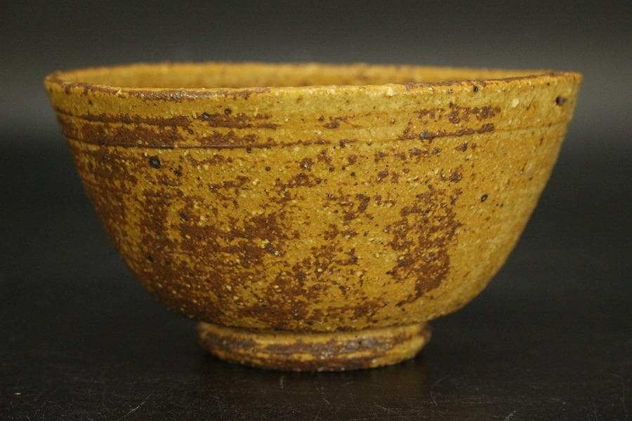 茶道具 抹茶茶碗 黄伊羅保 茶碗 作家物 木箱入(メ1800)