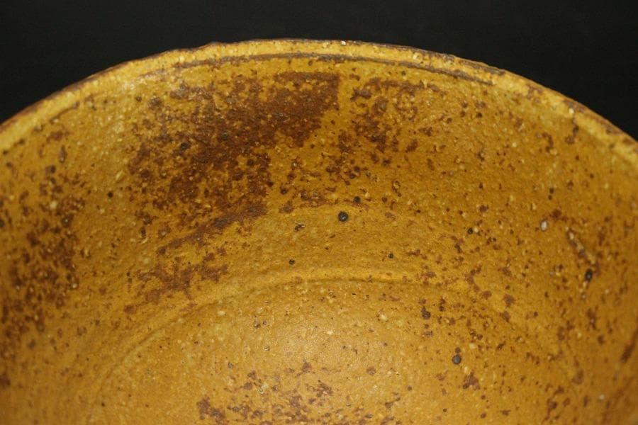 茶道具 抹茶茶碗 黄伊羅保 茶碗 作家物 木箱入(メ1800)