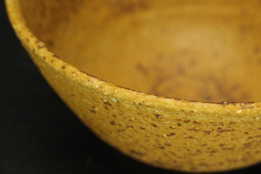 茶道具 抹茶茶碗 黄伊羅保 茶碗 作家物 木箱入(メ1800)