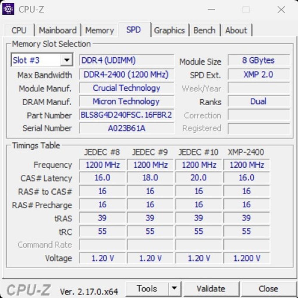 CFD W4U2400BMS-8G/W 8GB 2枚組 動作OK