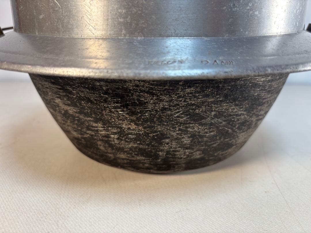 調理器具　羽釜　アルミニウム　鍋　直径24cm　昭和レトロ　古道具　釜　蓋　和風
