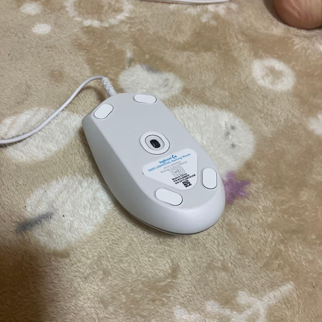 Logitech Gシリーズ ホワイト 有線マウス 本体