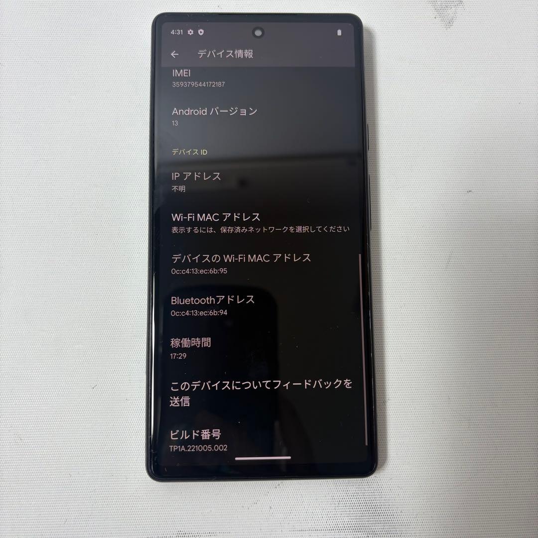 Google Pixel 6 GR1YHスマートフォン 128GB