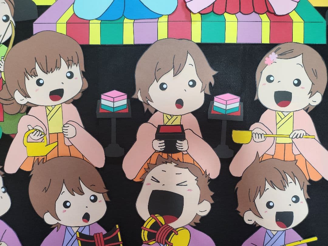 壁面飾り 「楽しいひなまつり」★特大サイズ ★大きく飾れます【再販不可現品限り】