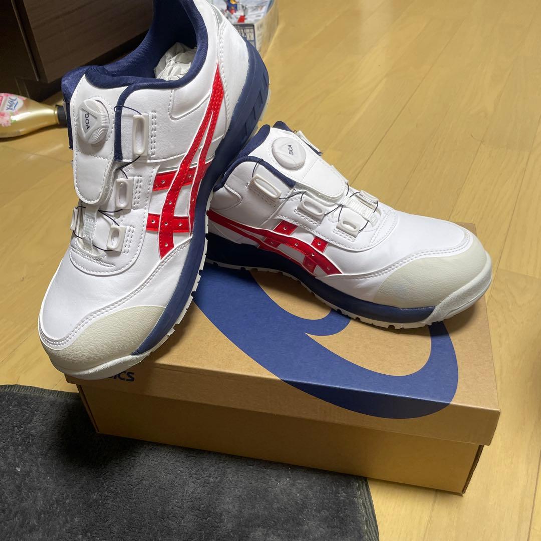 ASICS GEL-QUANTUM 安全靴 ホワイト/レッド/ネイビー