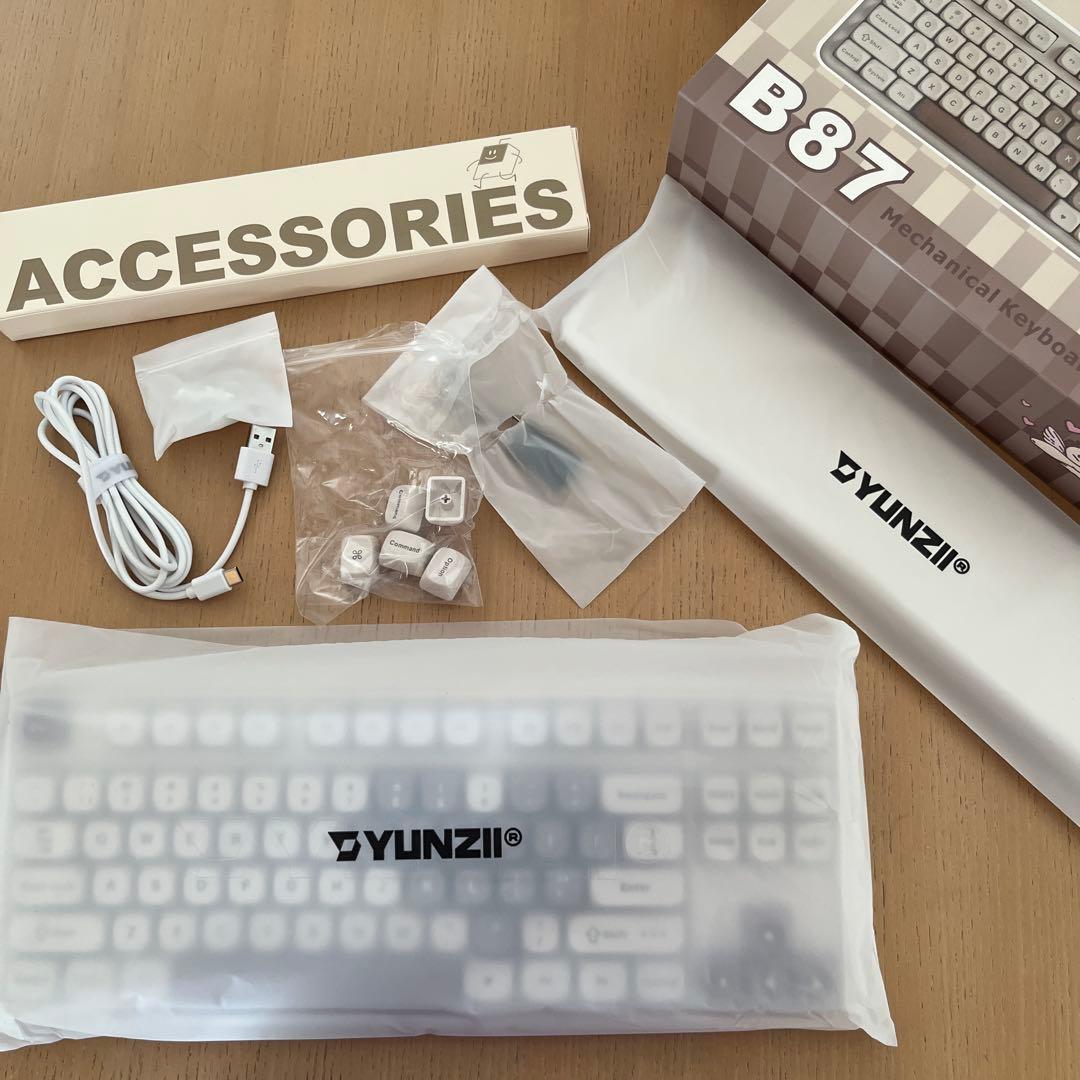 YUNZII B87 キーボード ハートミルクV2スイッチ ブラウン