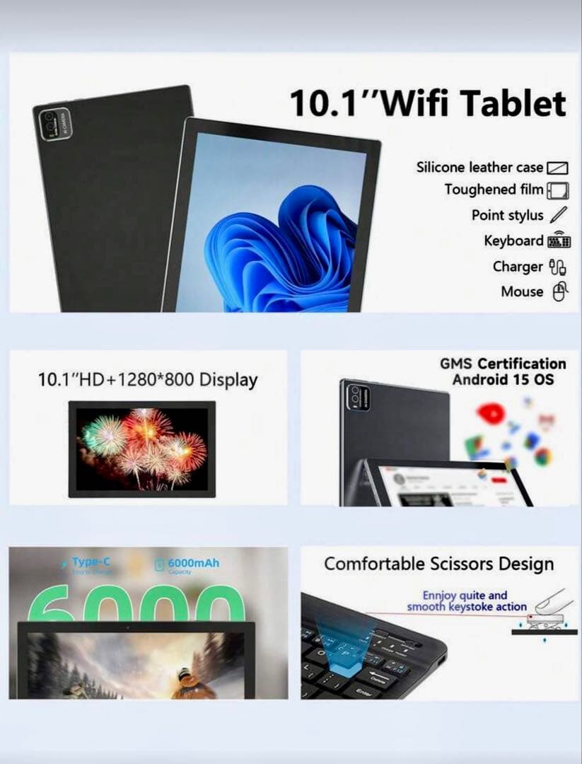 COOPERS 10.1インチ Androidタブレット 6GB/128GB