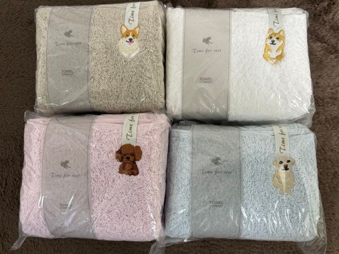 ワンちゃん刺繍　今治フェイスタオル8枚セット