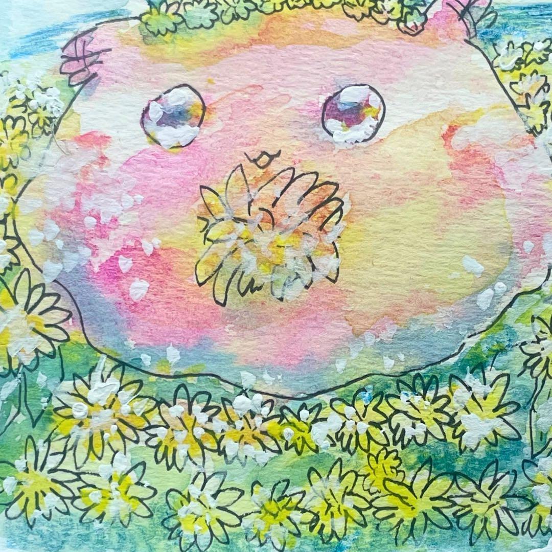 ただのんびりたんぽぽ畑で休みましょう/原画イラスト　メンダコ