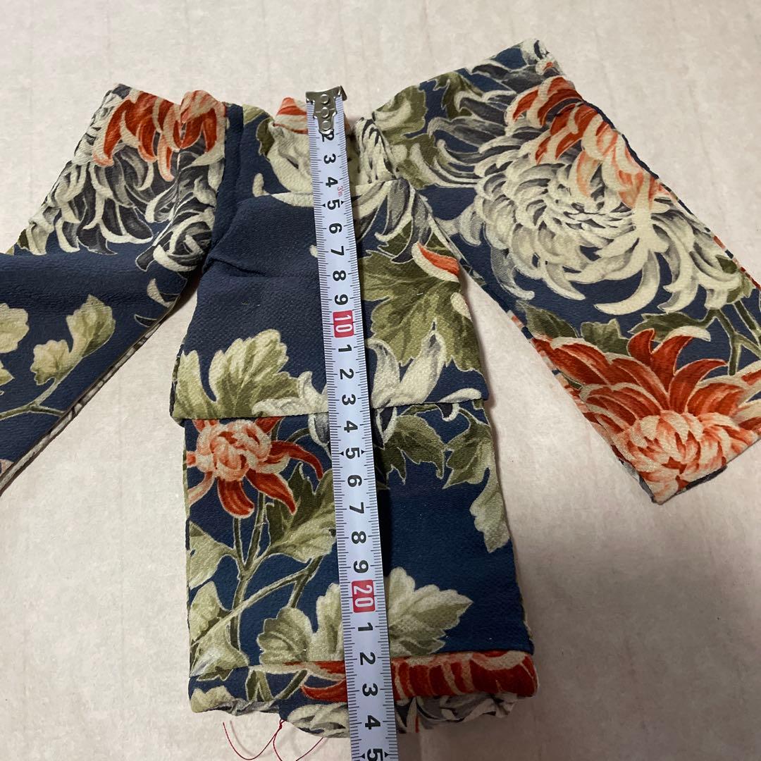人形の着物　六号　古布ちりめん　菊の花　102705