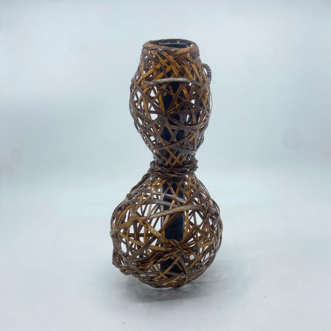 竹編み 掛花入 花器 高さ23cm 茶道具 箱付