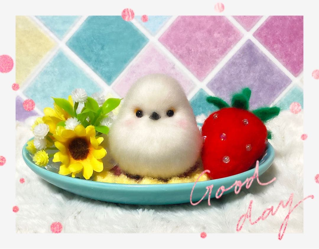 羊毛フェルト。猫。シマエナガ。オーダーNo.11