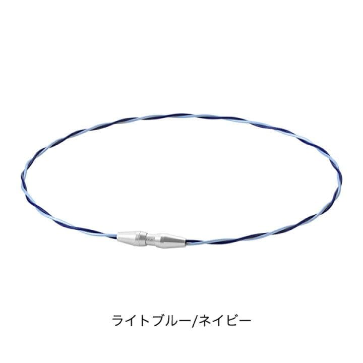 phiten RAKUWAネックトルネード ライトブルー/ネイビー ５０cm