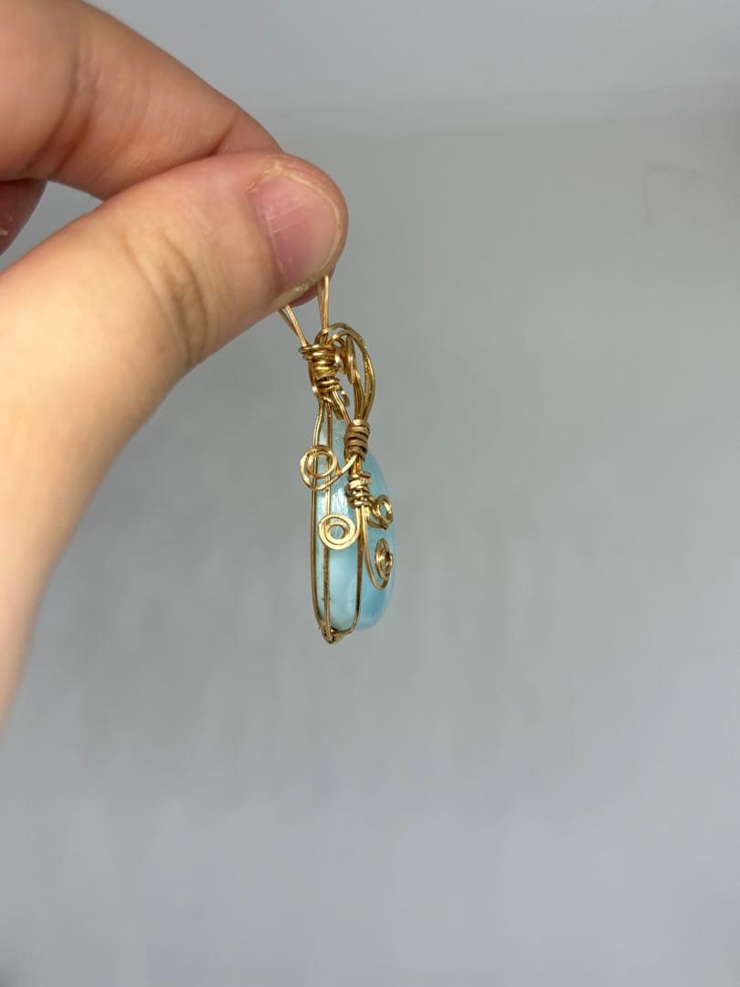 ハンドメイド ラリマー ペンダント