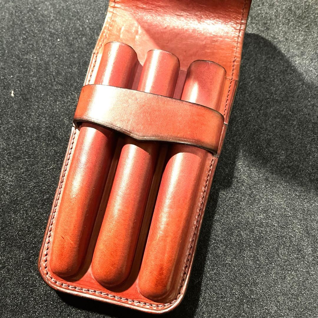 【極美品】ル・ボナー×フラソリティ 3本挿しペンケース ワイン ブッテーロ
