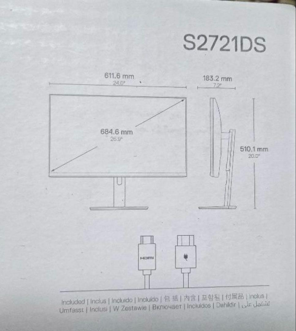 Dell S2721DS 27インチ モニター WQHD