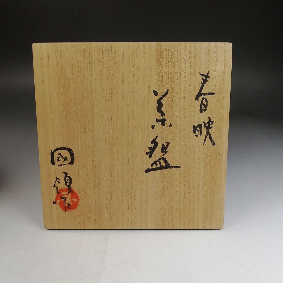 Ｗ２９７　茶碗　『春映　わらび絵』『国領 作』　共箱　抹茶碗　茶道具