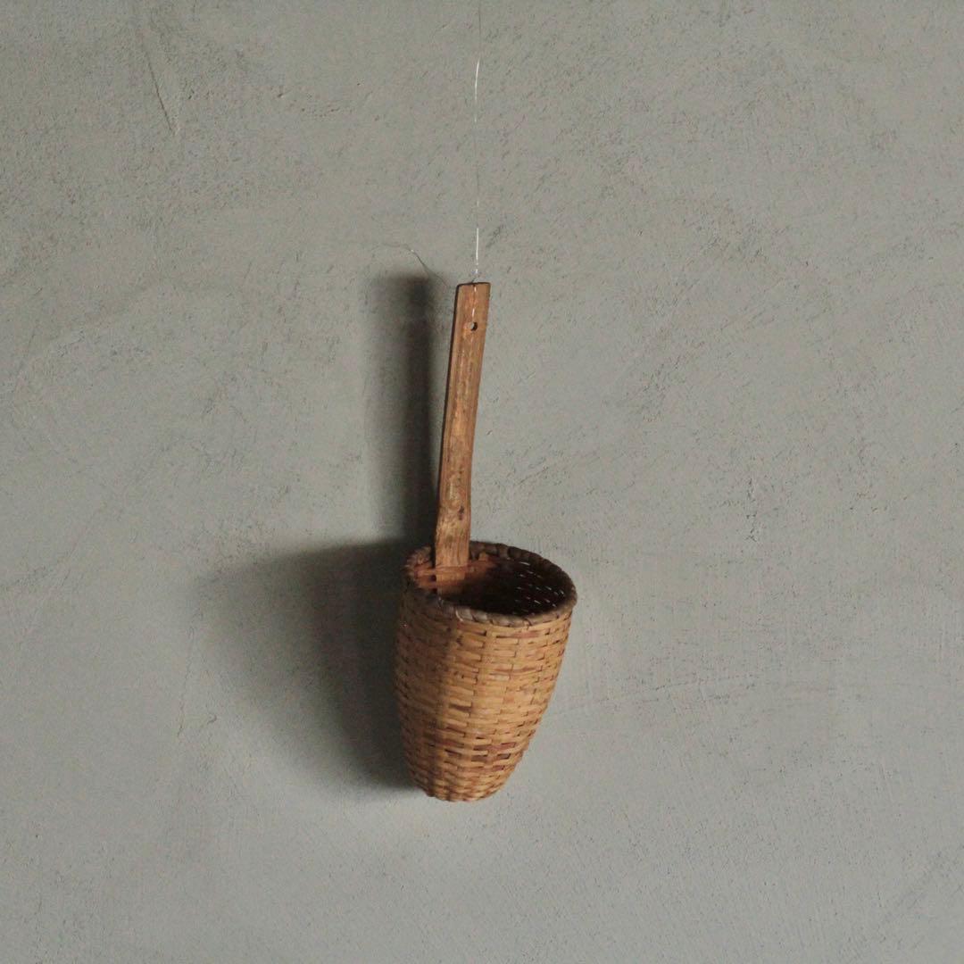 竹編 掛花入れ 花器 古道具 アンティーク
