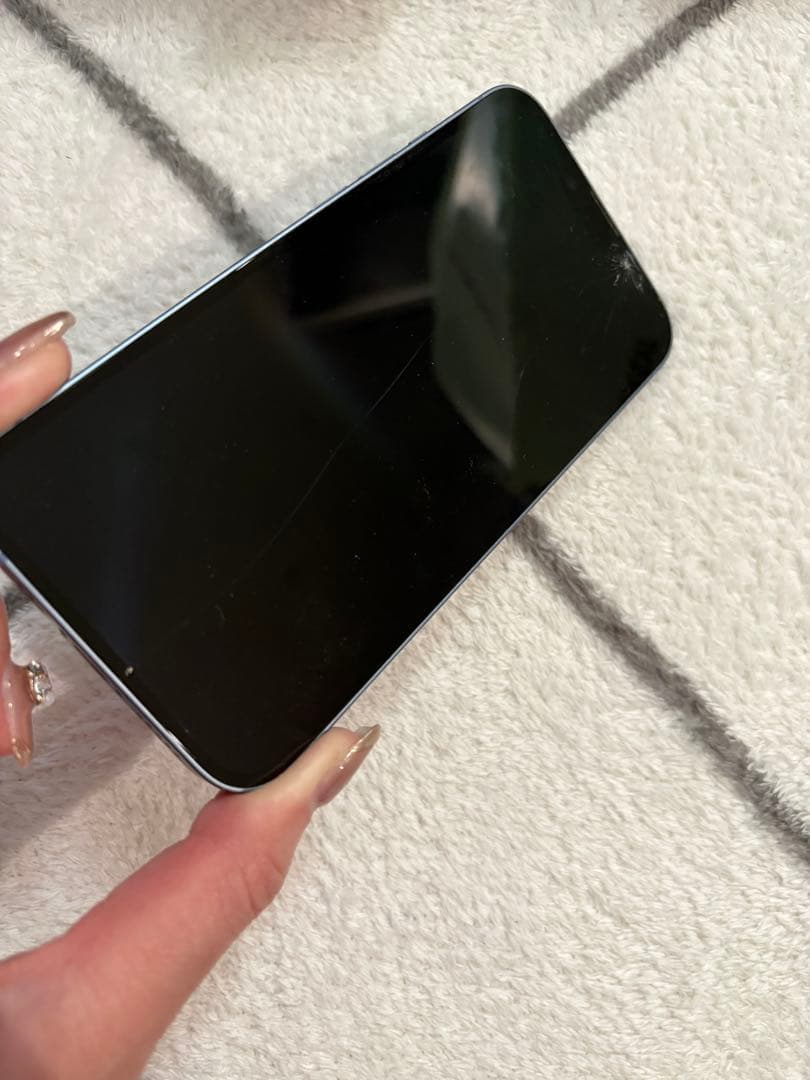 Apple iPhone 14ブルー 本体 画面ひびあり