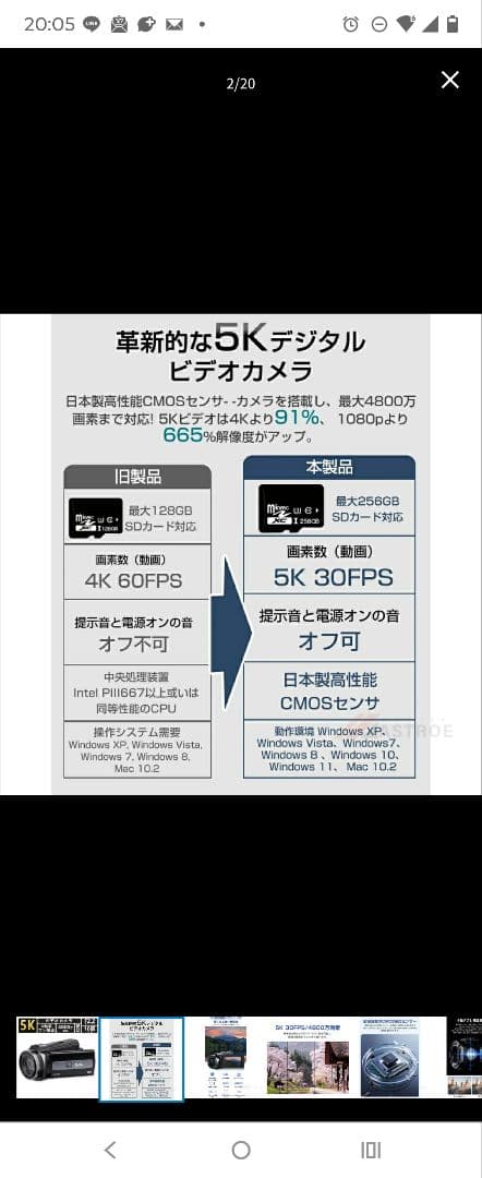 【極美品】5Kビデオカメラ 4800万画素 F2.2