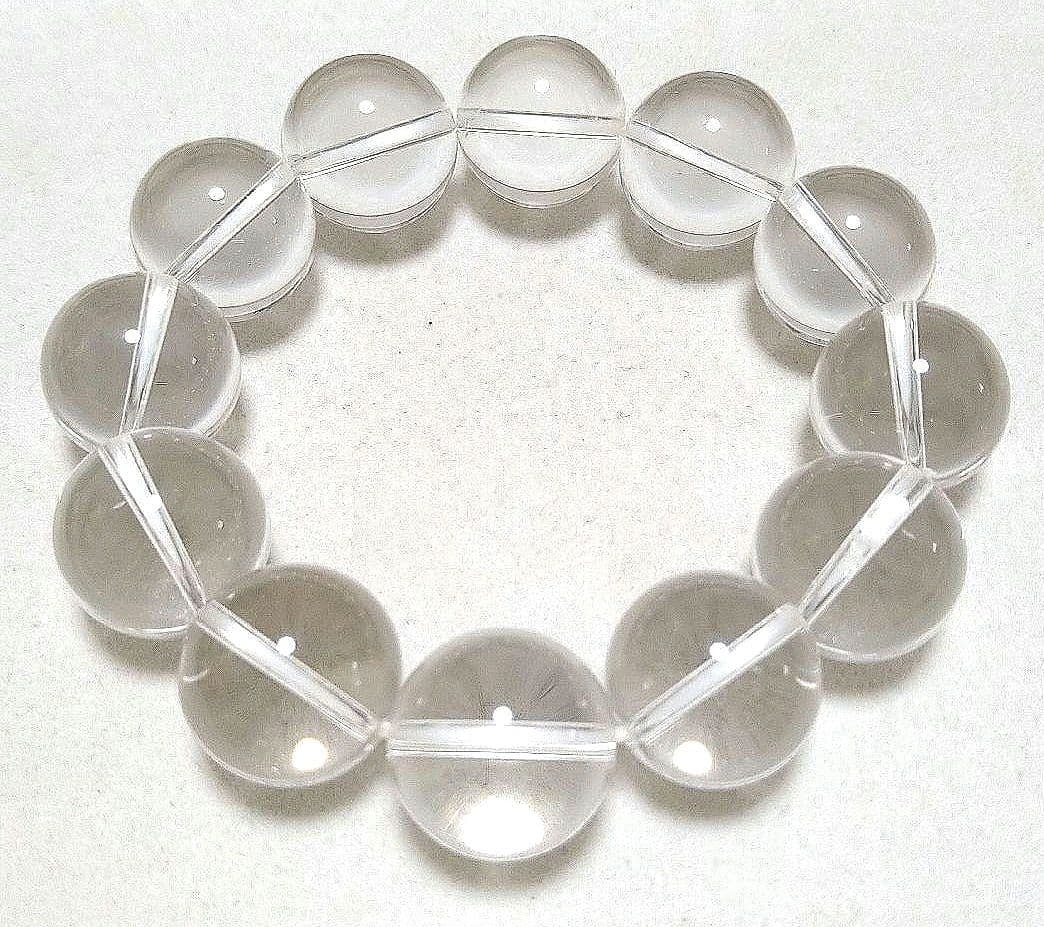 商品の説明必読！∞ 透明感プルプル大玉！高品質 水晶18mmブレス ∞